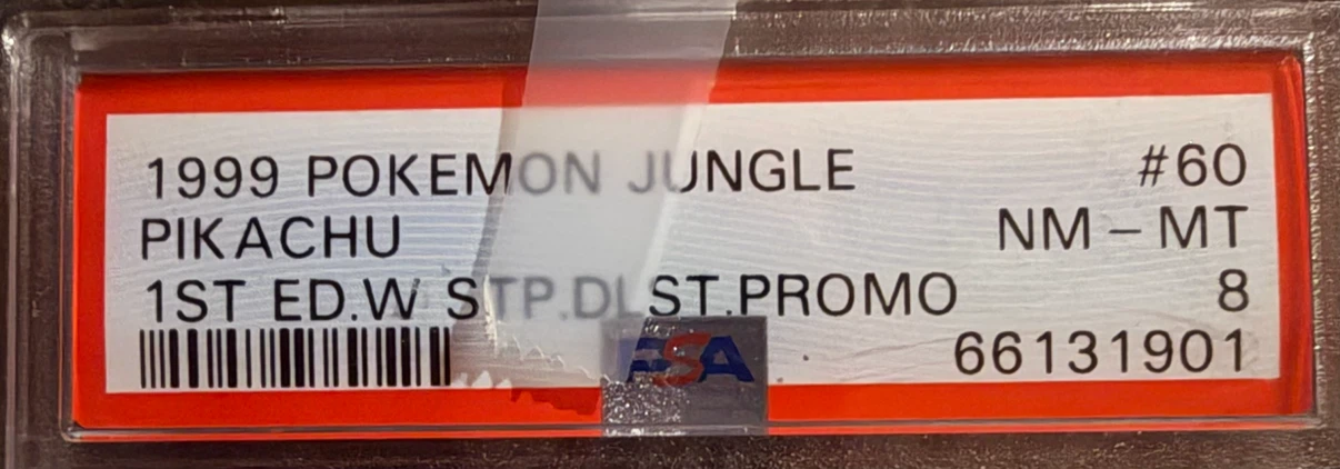 1999 Pokemon Jungle 1st Edition W Stamp Pikachu PSA 8 - photo 3