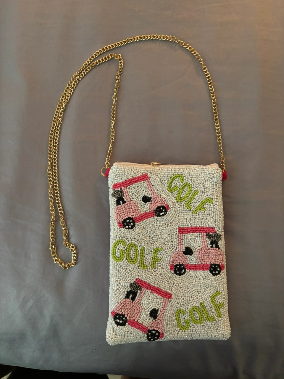 Beaded Golf Cart Crossbody Bag
