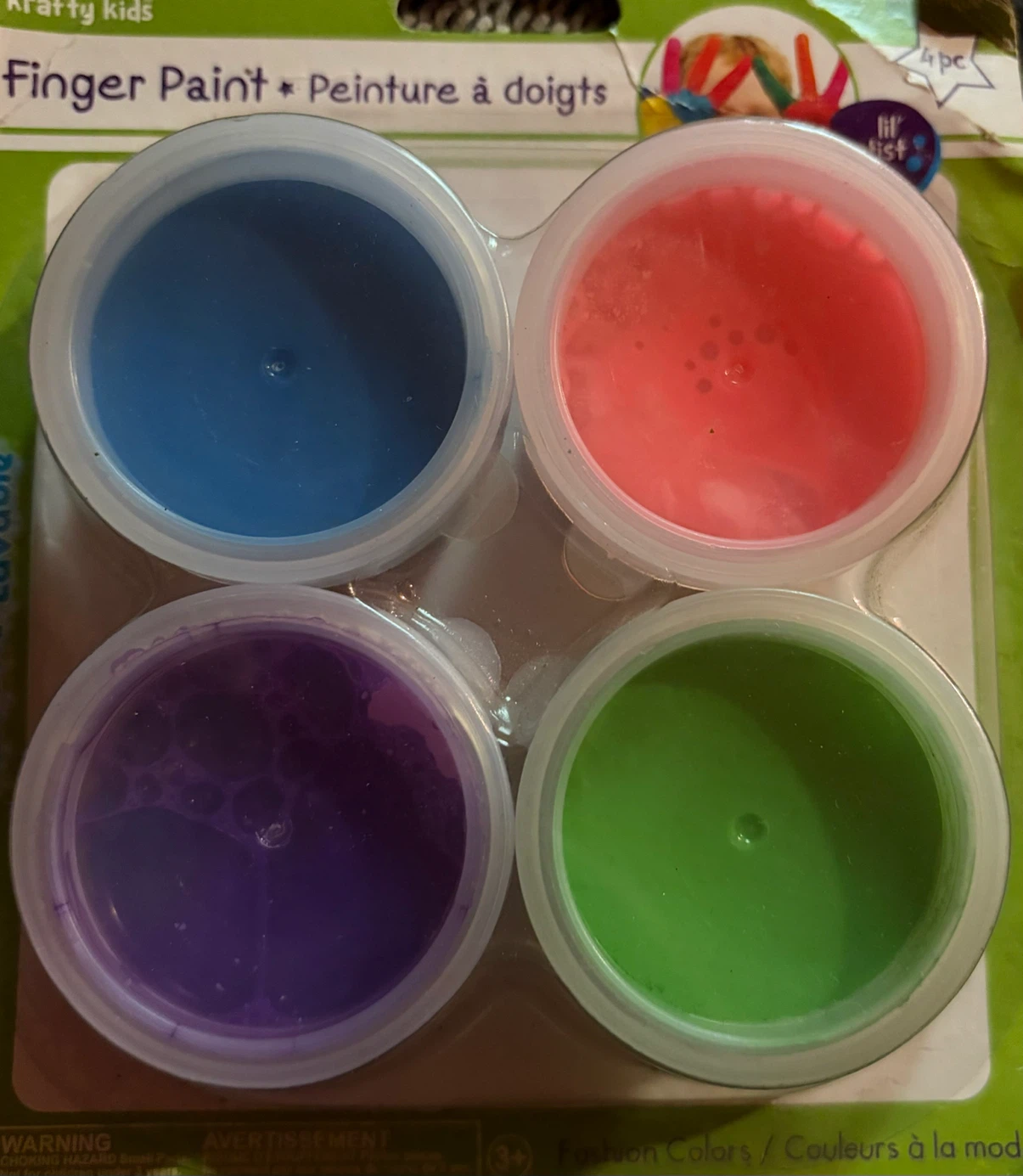 Krafty Kids 4-Piece Washable Finger Paint Set