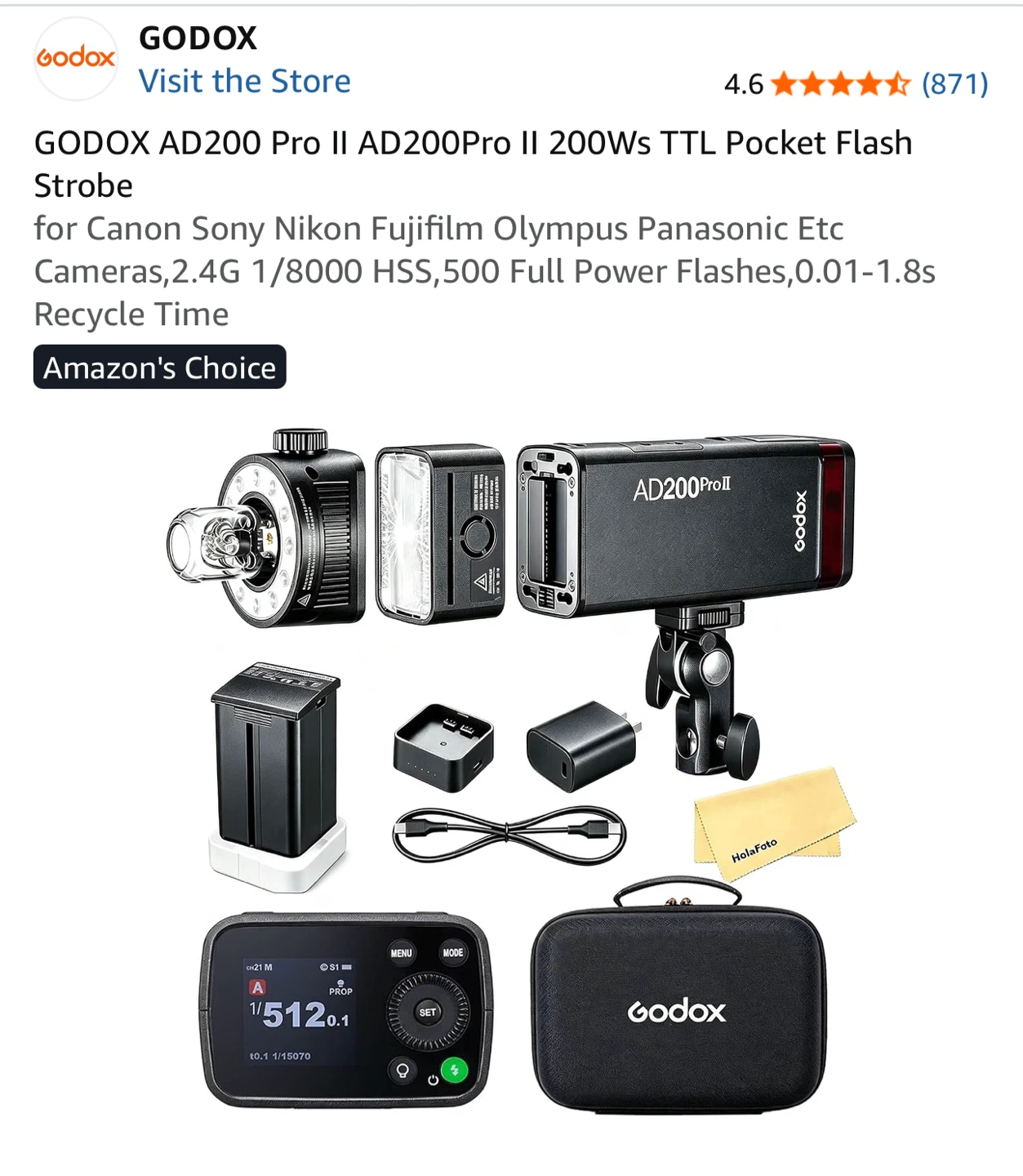 Godox AD200Pro II Pocket Flash / Used Under 10 Times