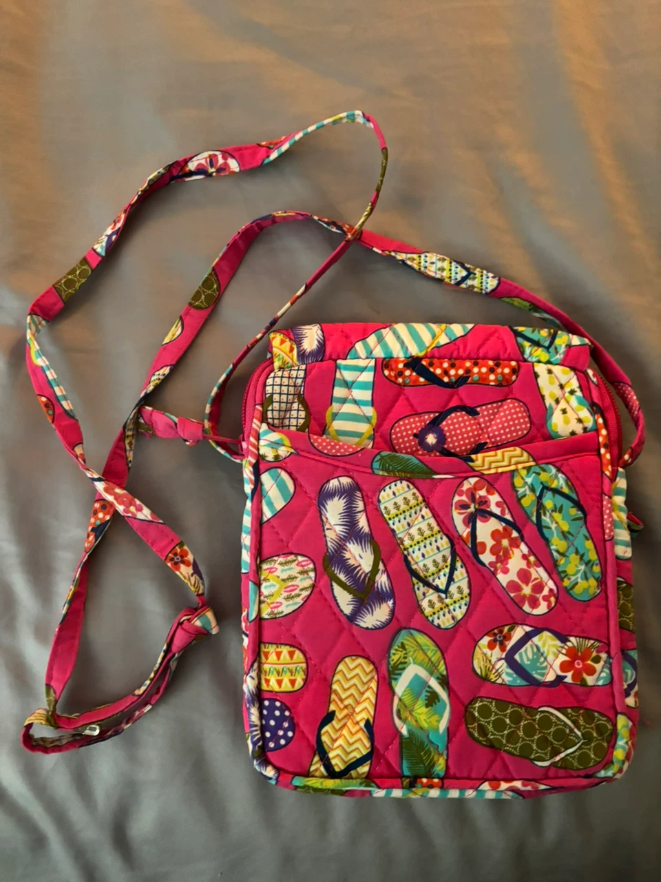 Quilted Flip-Flop Print Crossbody Bag