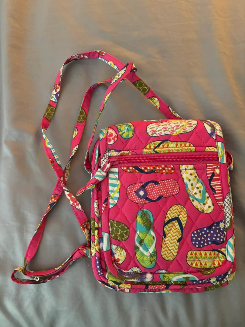 Quilted Flip-Flop Print Crossbody Bag - photo 2