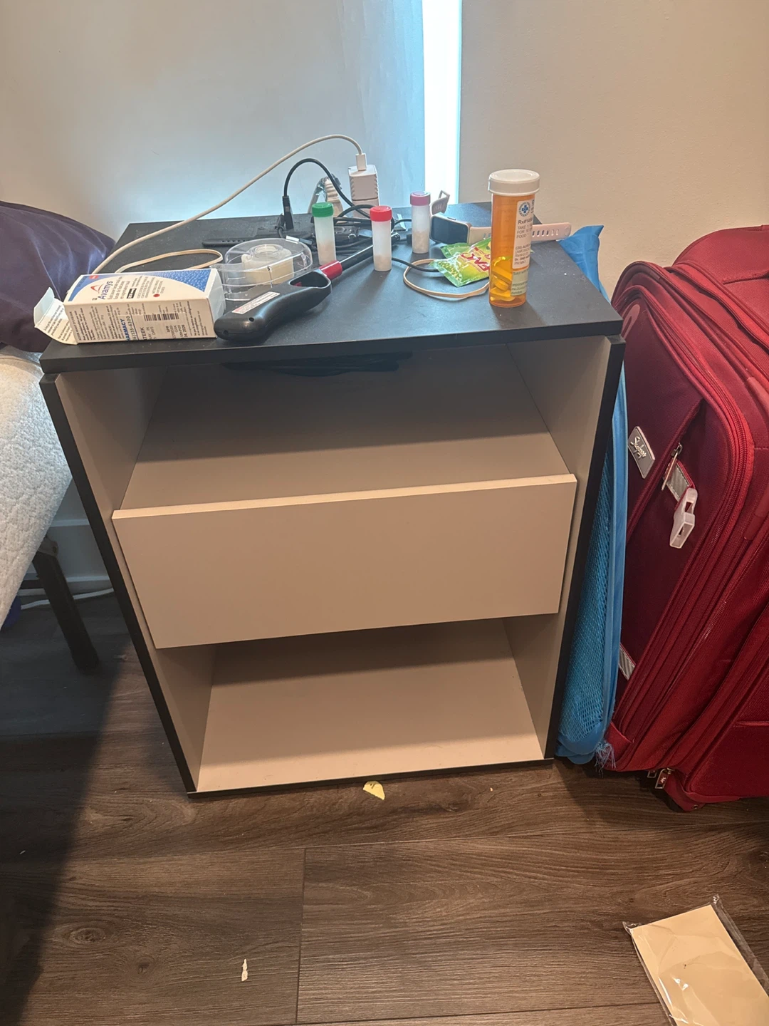 Modern bedside table with single drawer