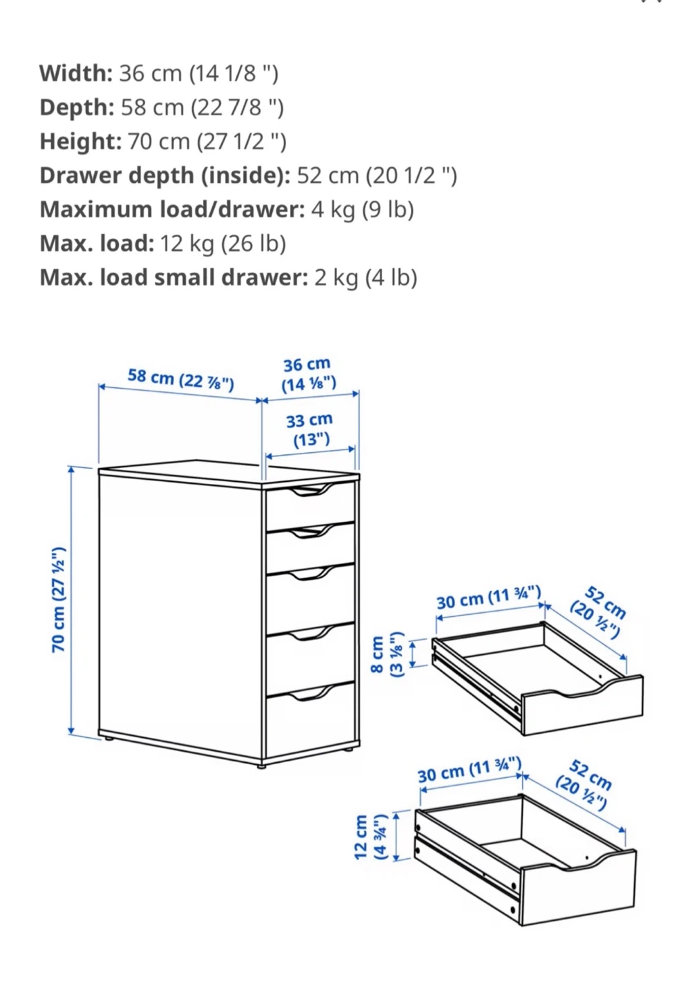 Ikea 5 drawer White Storage Unit - photo 5