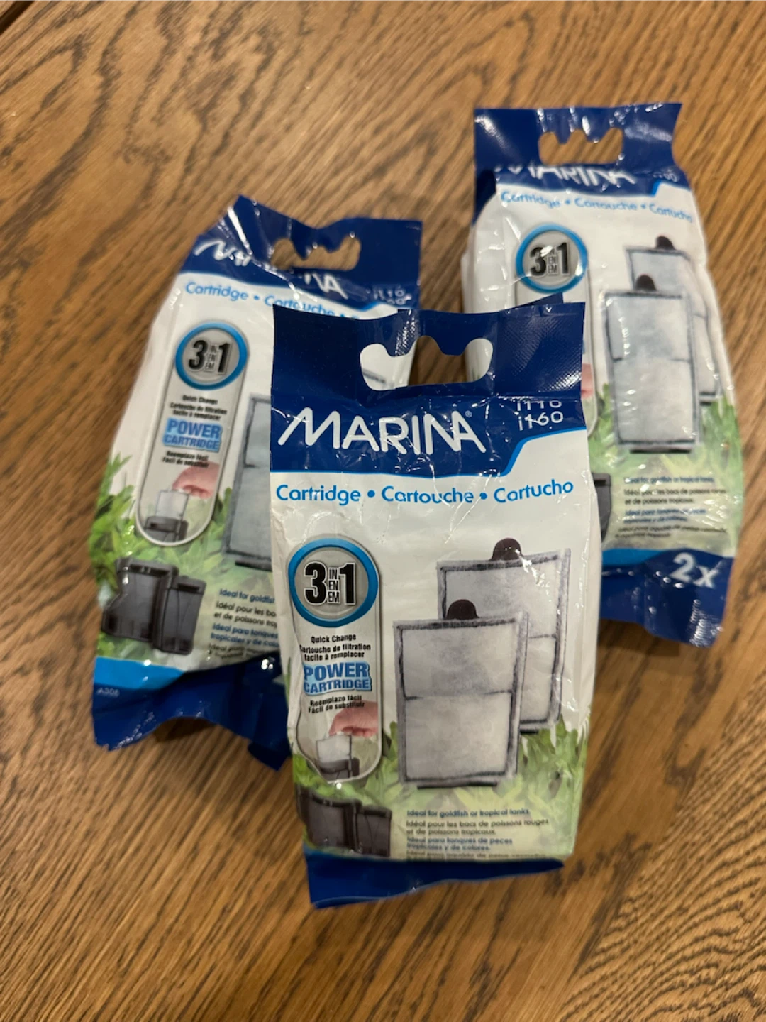 3 packs of Marina 3-in-1 power filter cartridges