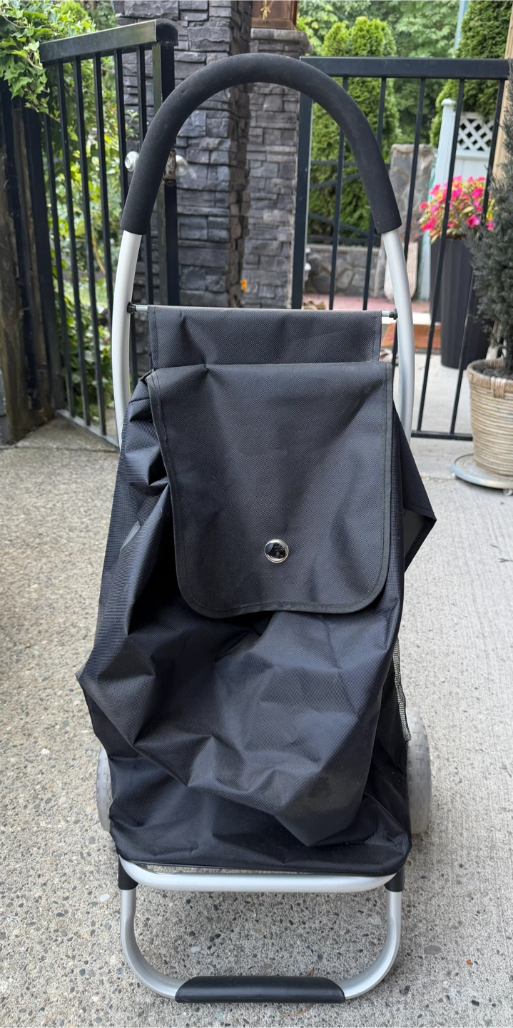 Black Rolling Shopping Cart - photo 3