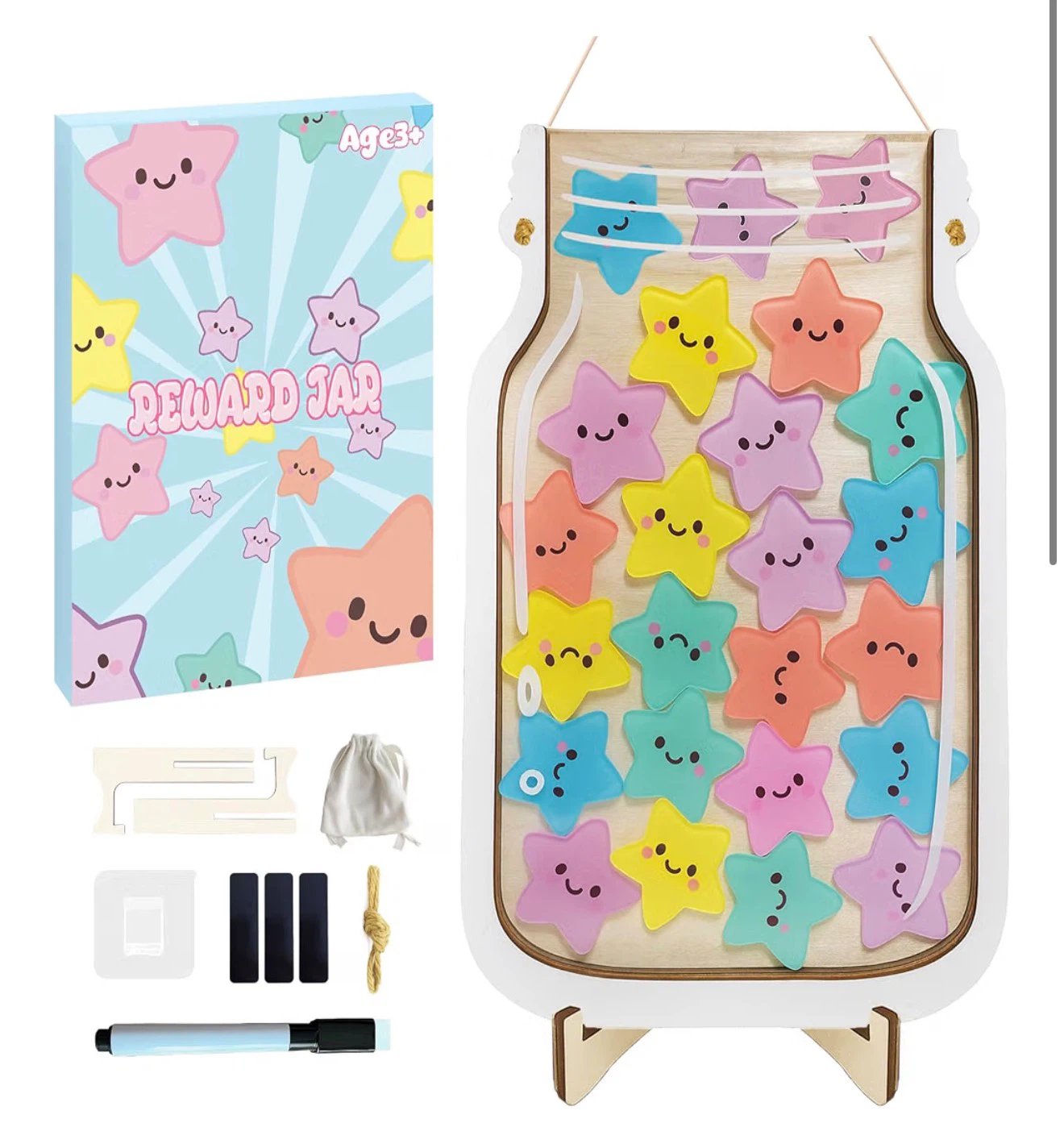 Magnetic Star Reward Jar Set – Kids Chore & Behavior Tracker
