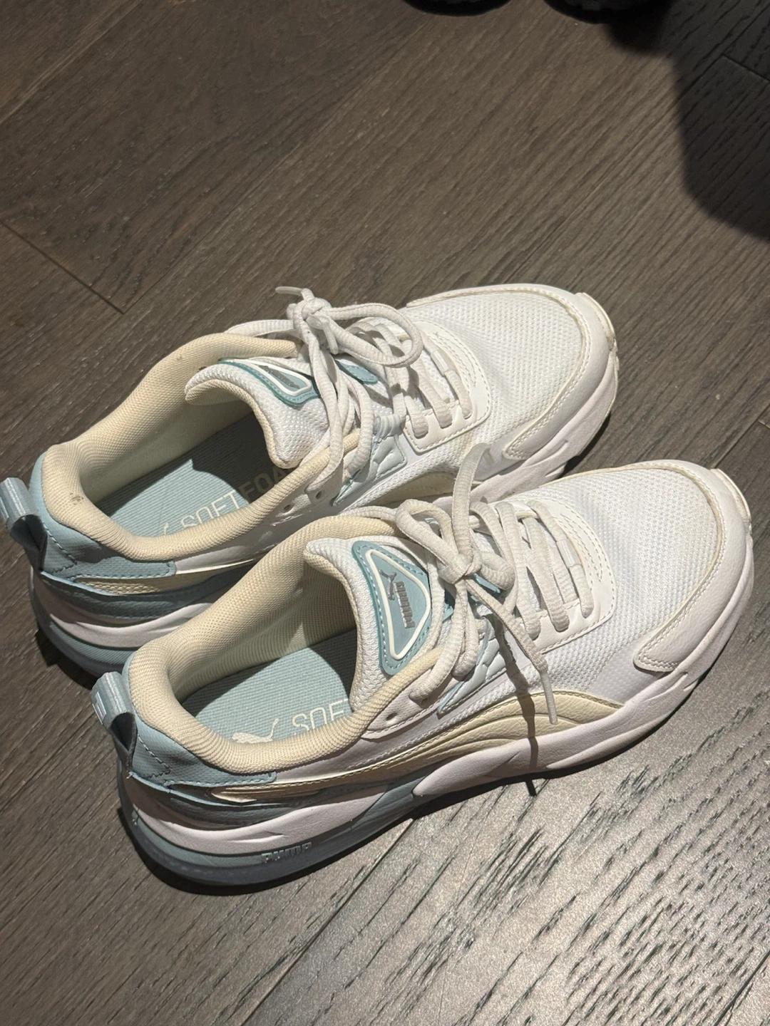 Puma White and Blue Sneakers