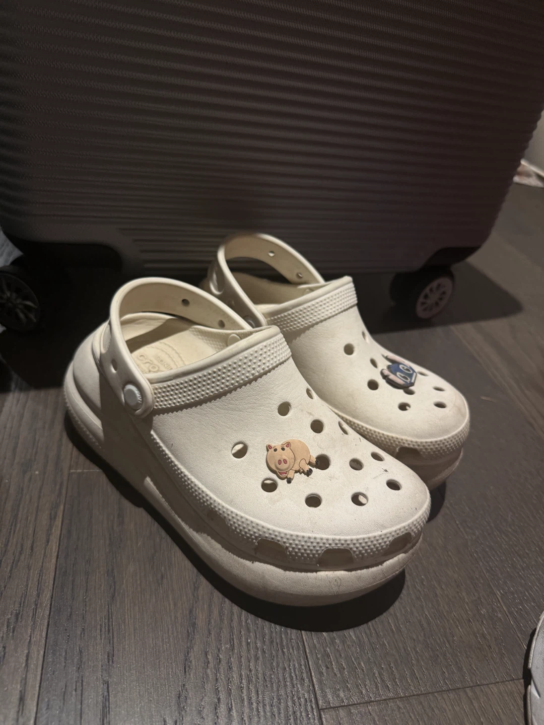 White Crocs Platform Clogs