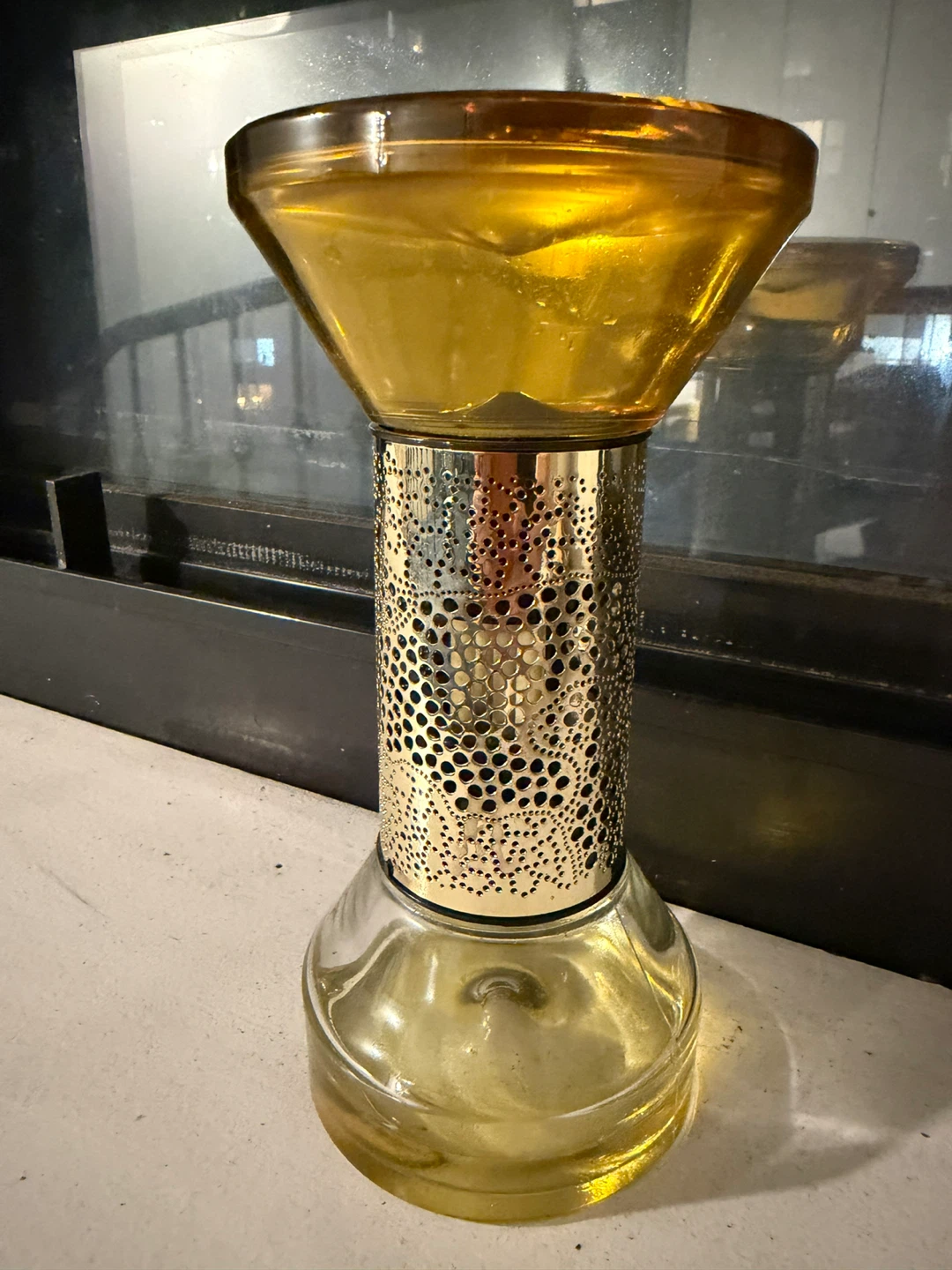 Diptyque Amber Glass and Gold Metal Fragrance Diffuser