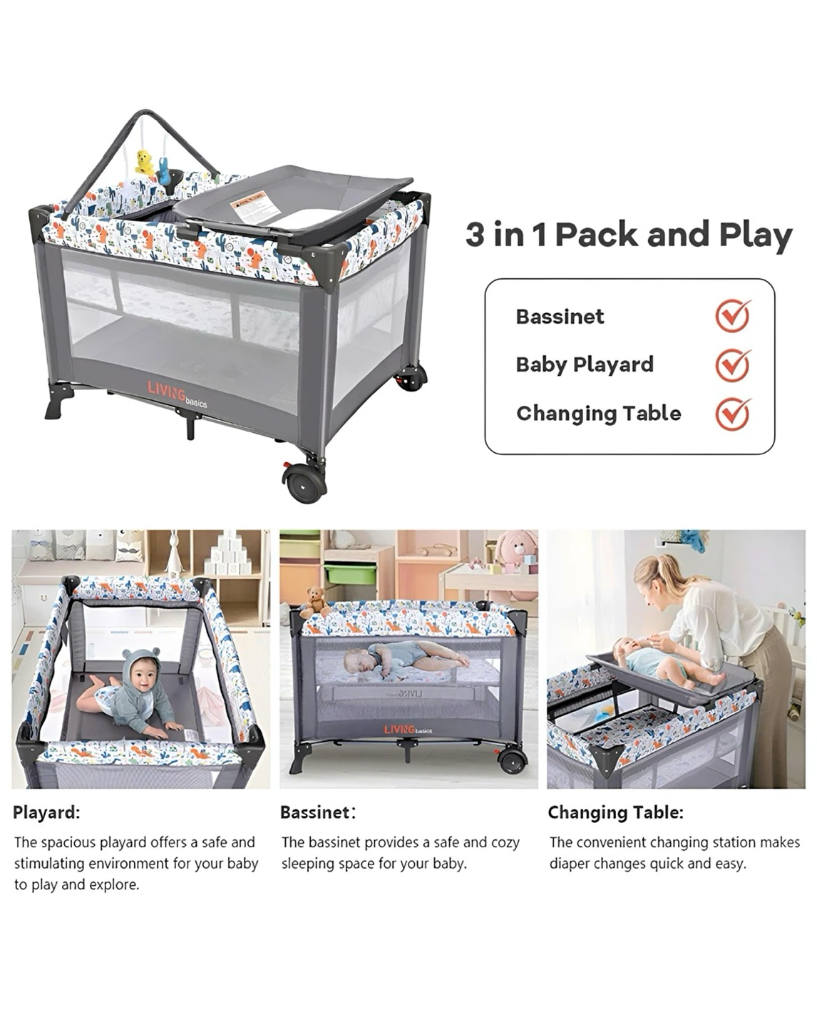 Living Basics 3-in-1 Pack and Play