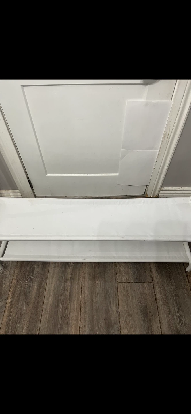 White Metal Clothing Rack with Shoe Shelves - photo 2