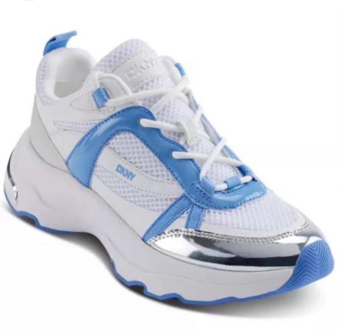 DKNY Juna Lace Up Sneakers White and Blue