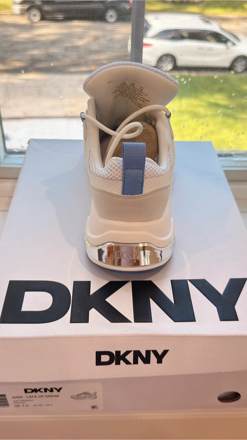 DKNY Juna Lace Up Sneakers White and Blue - photo 2