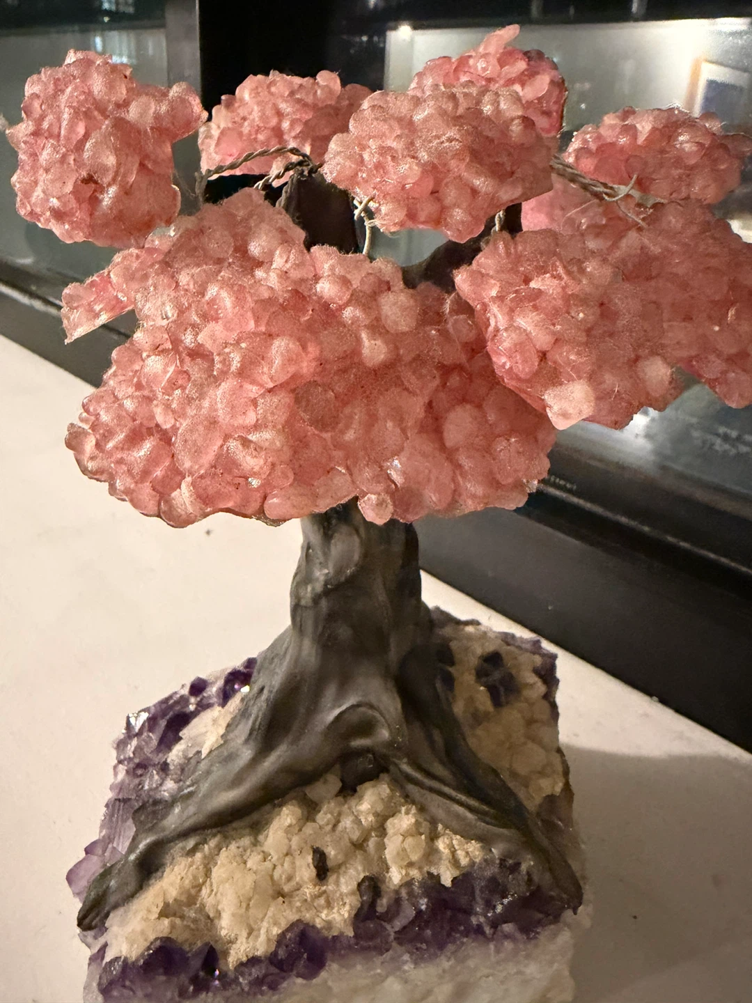 Pink Crystal Tree Decor
