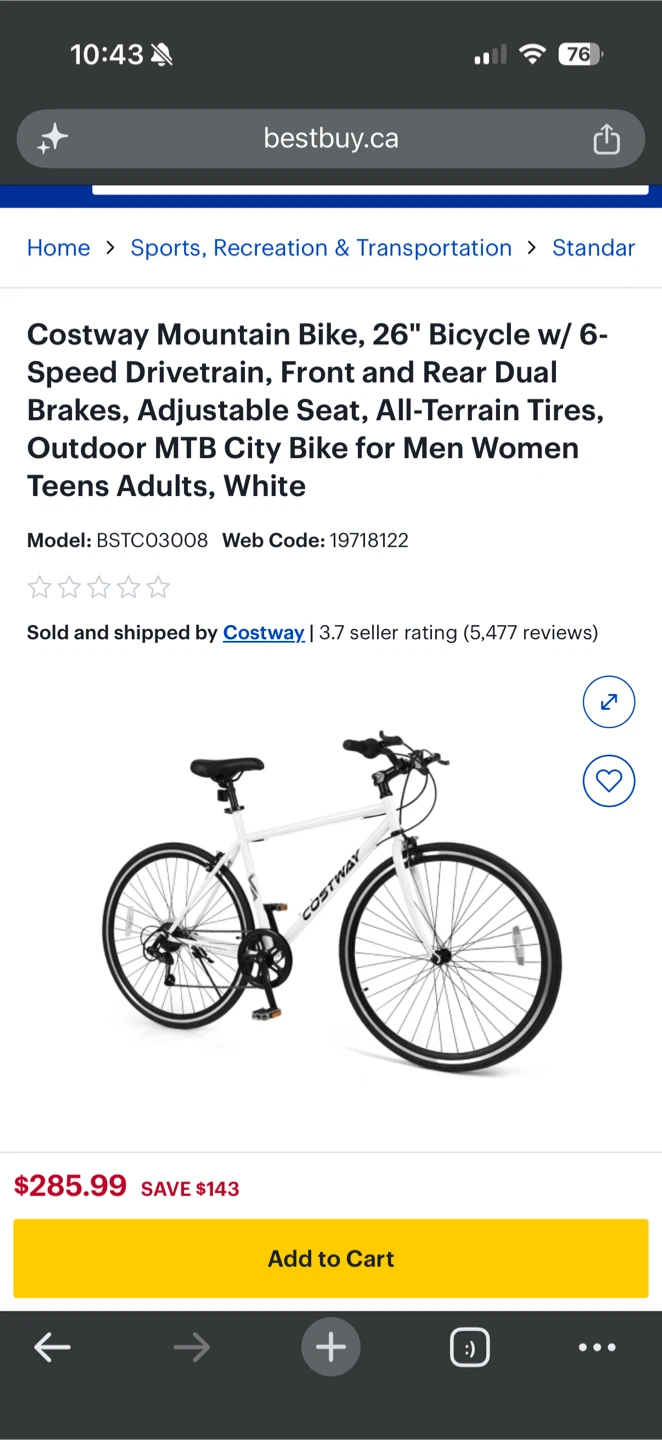 Costway 26 inch Mountain Bike (brand new in box)