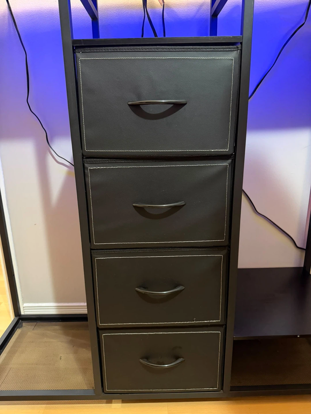 Black Fabric Drawer Storage Organizer with Power Outlets - photo 3