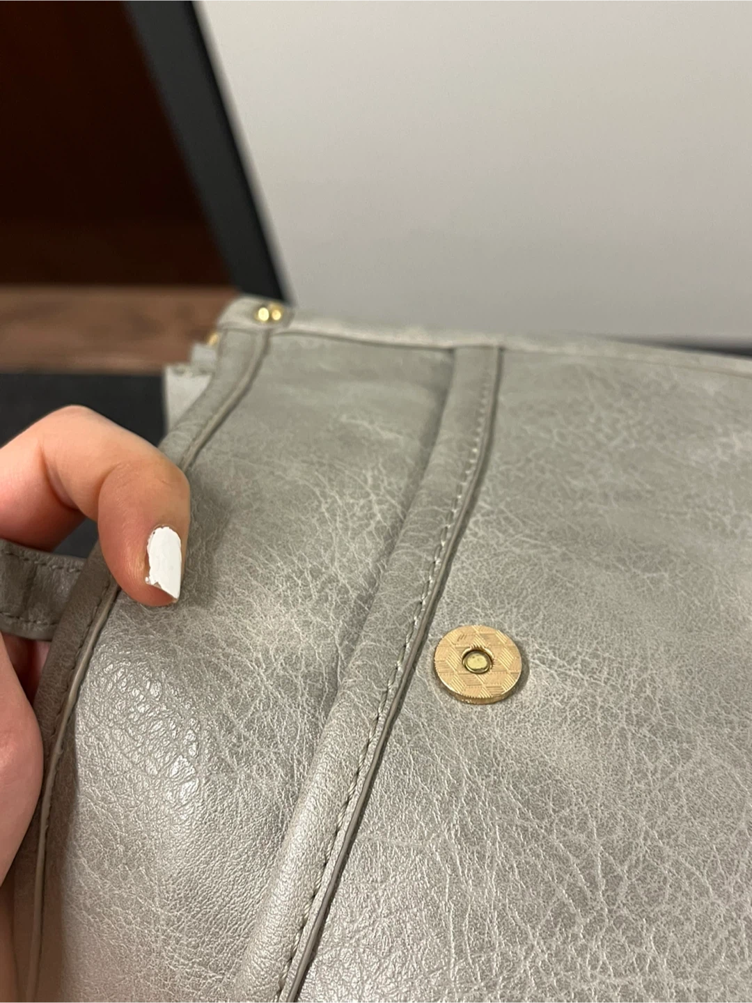 Grey Leather Crossbody Bag - photo 3