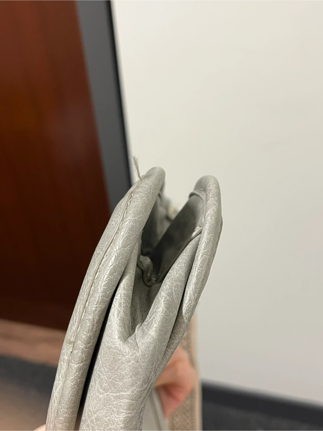 Grey Leather Crossbody Bag - photo 5