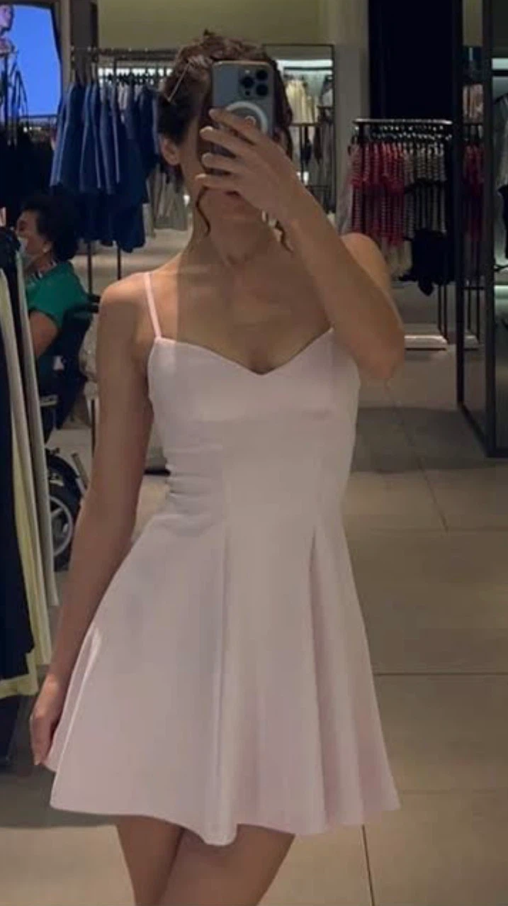 Zara Pink Sweetheart Neckline Mini Dress - photo 2
