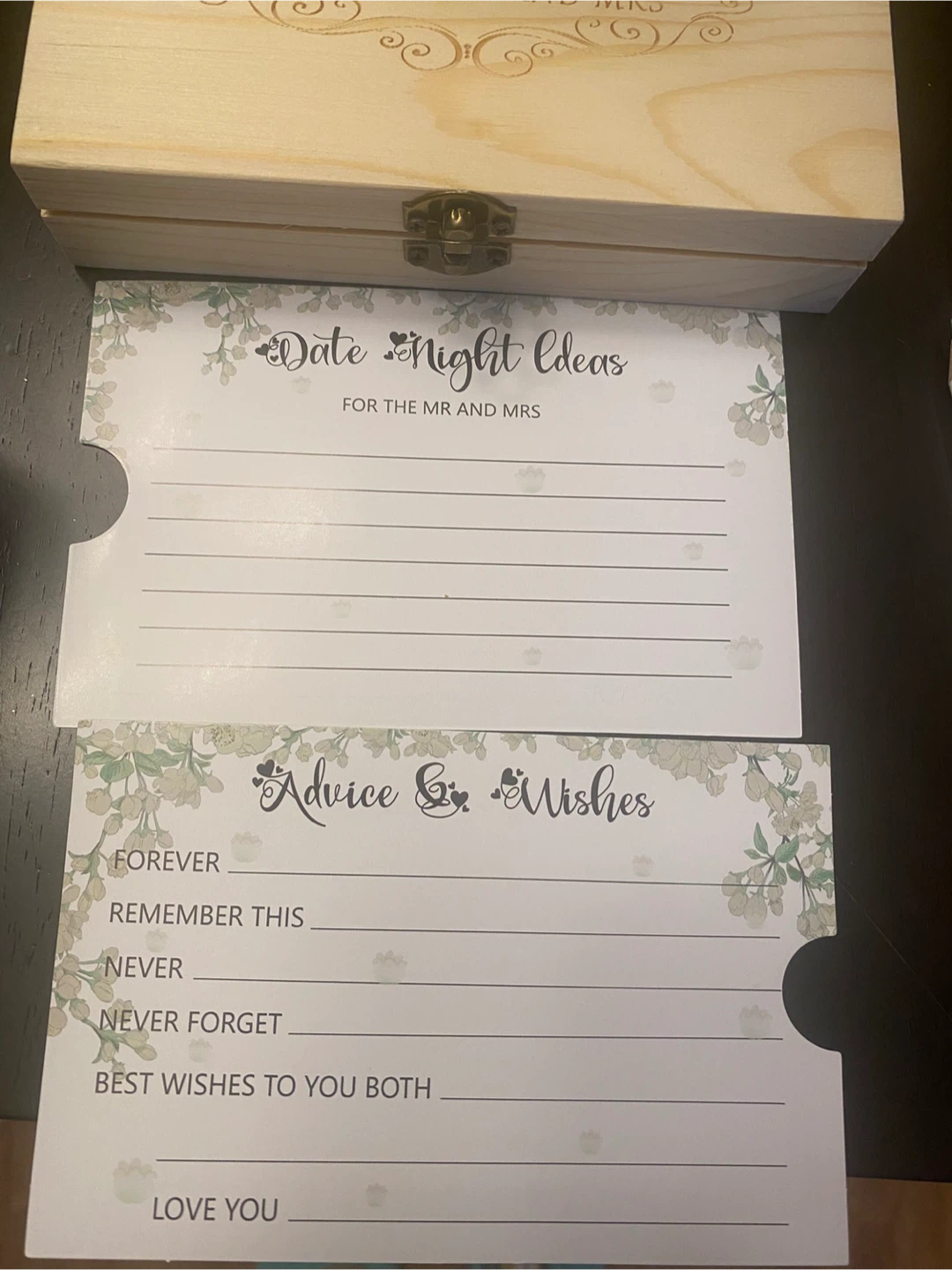 Wedding advice cards, he said she said game and pencils - photo 2