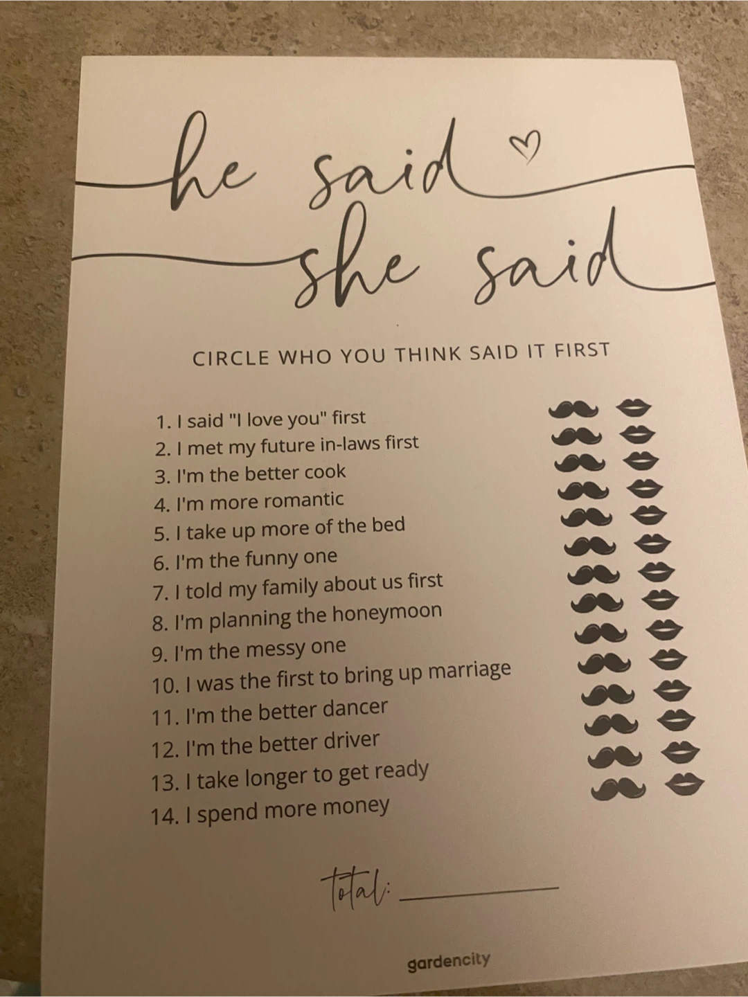 Wedding advice cards, he said she said game and pencils - photo 4