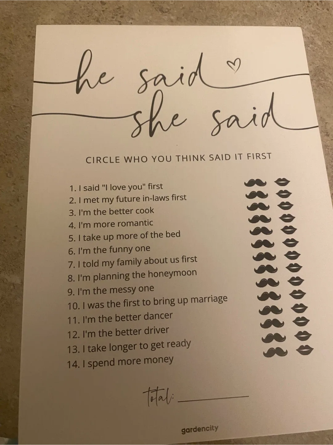 Wedding advice cards, he said she said game and pencils - photo 4