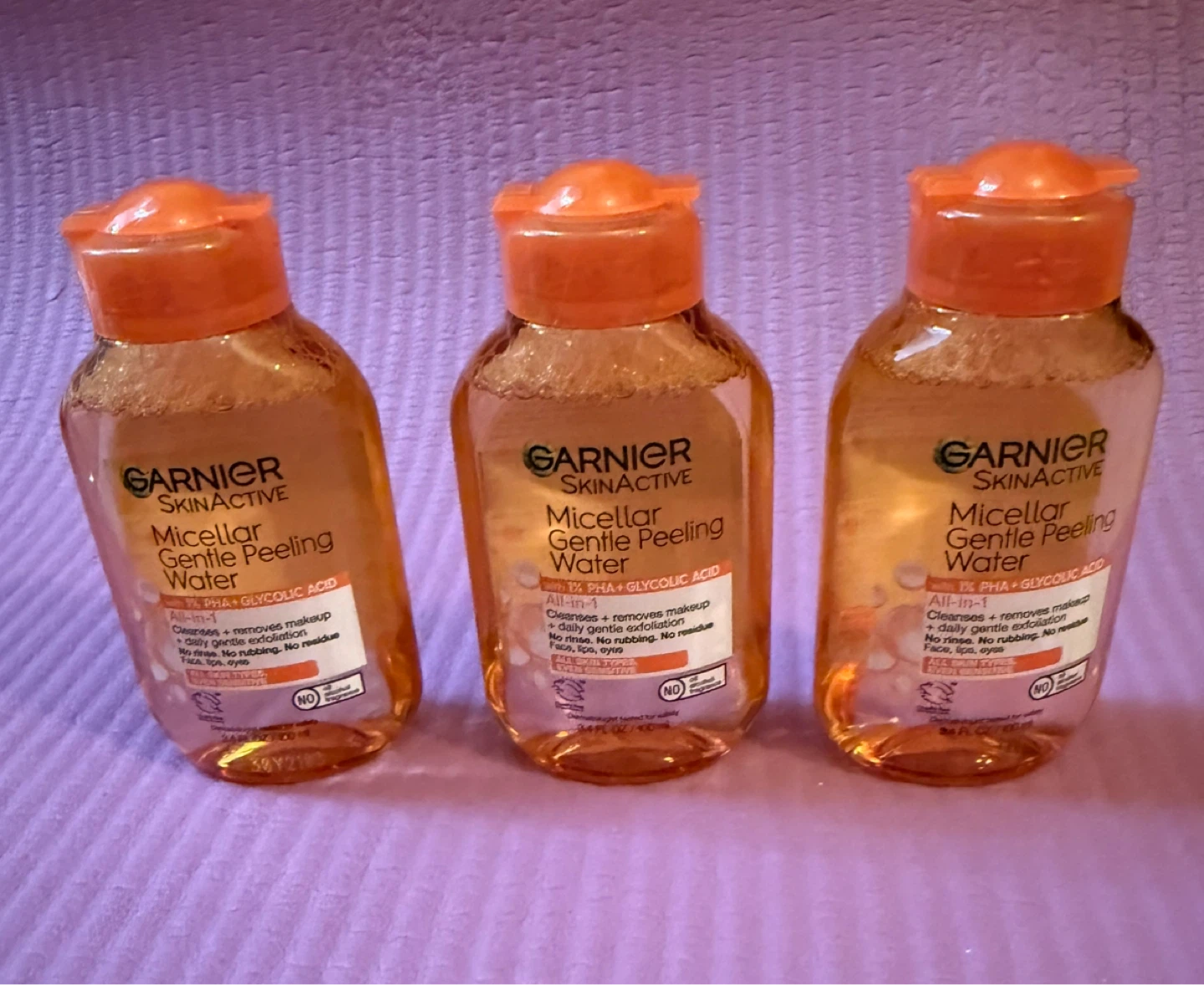 NEW✨3 Garnier SkinActive Micellar Gentle Peeling Water Bottles