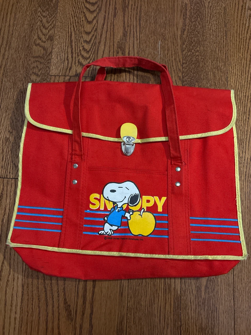 Vintage 1958 Snoopy Red Canvas Satchel