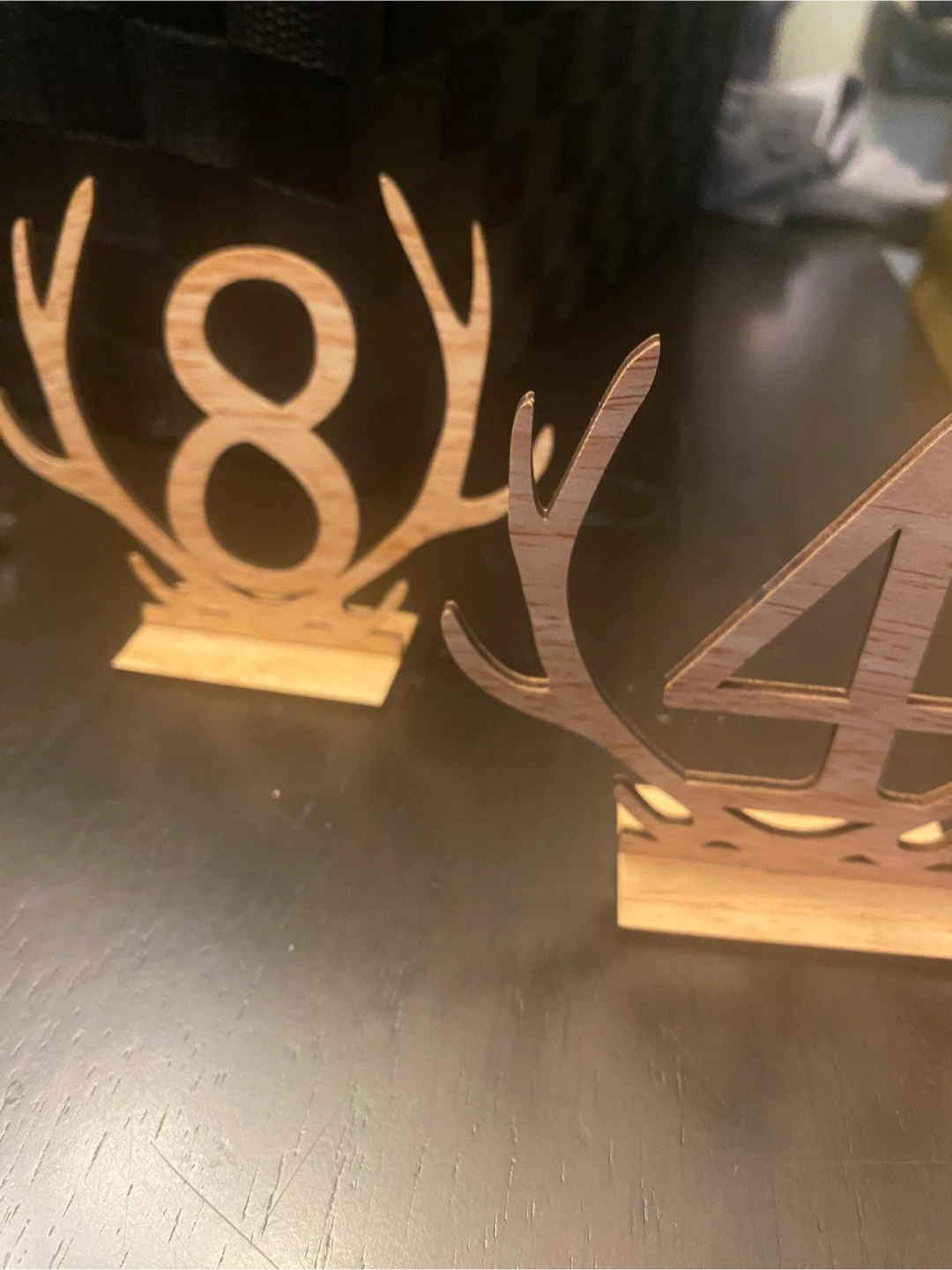 Wooden Antler Table Number Holders