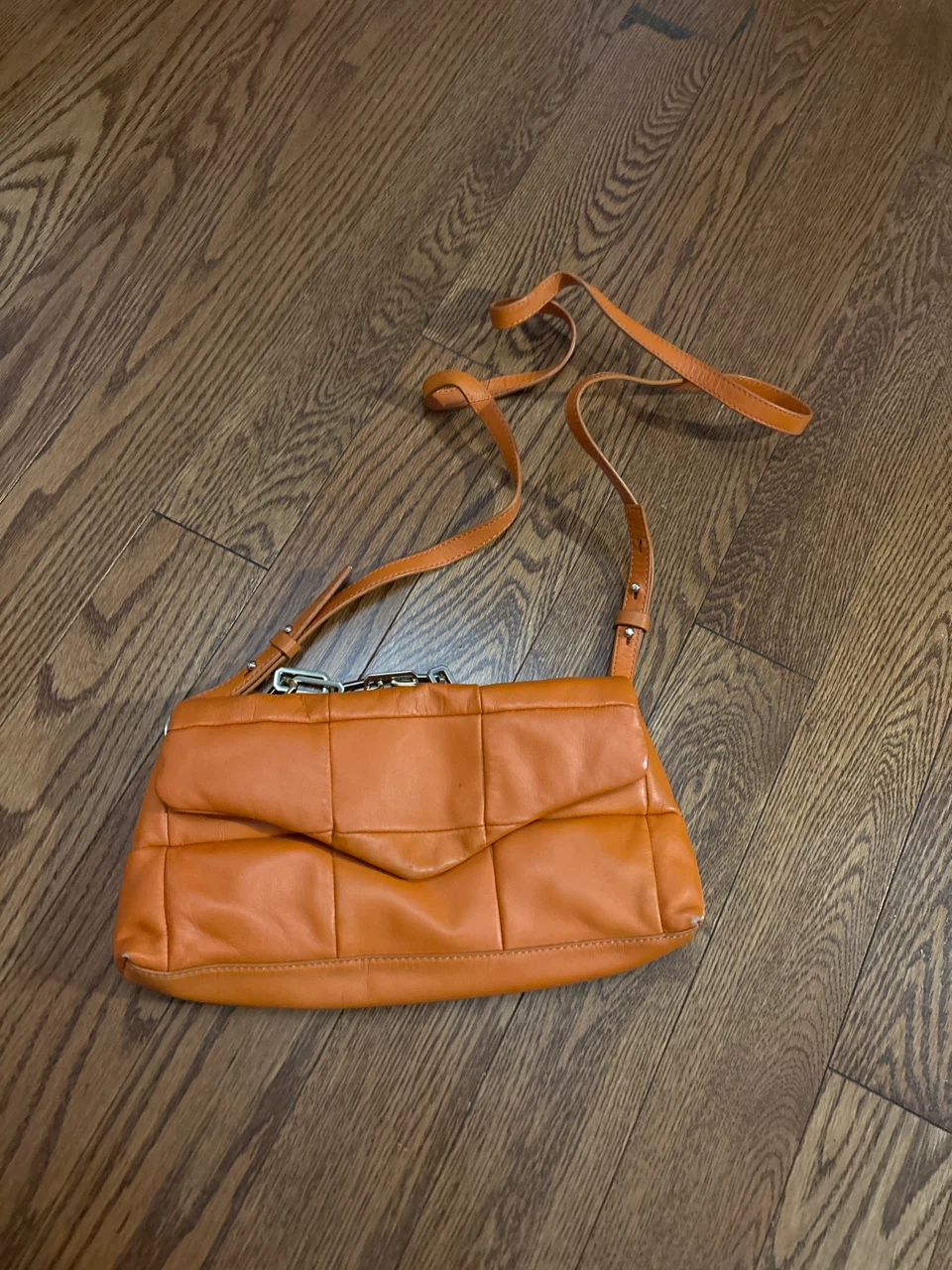 Vince Camuto orange leather shoulder bag