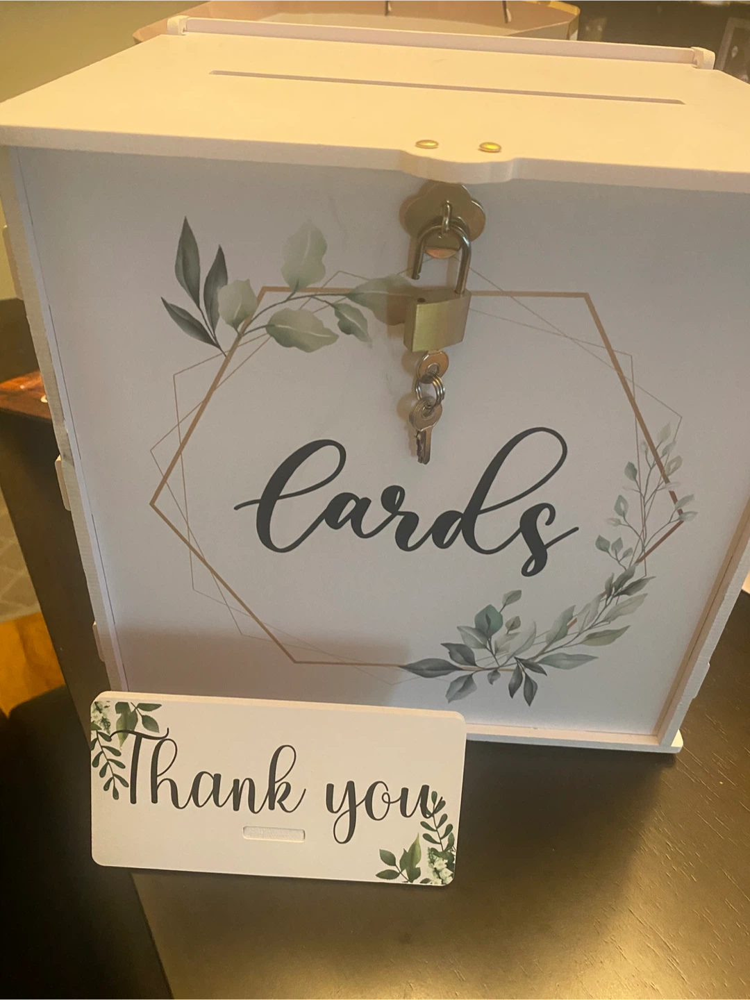 Wedding card box with key