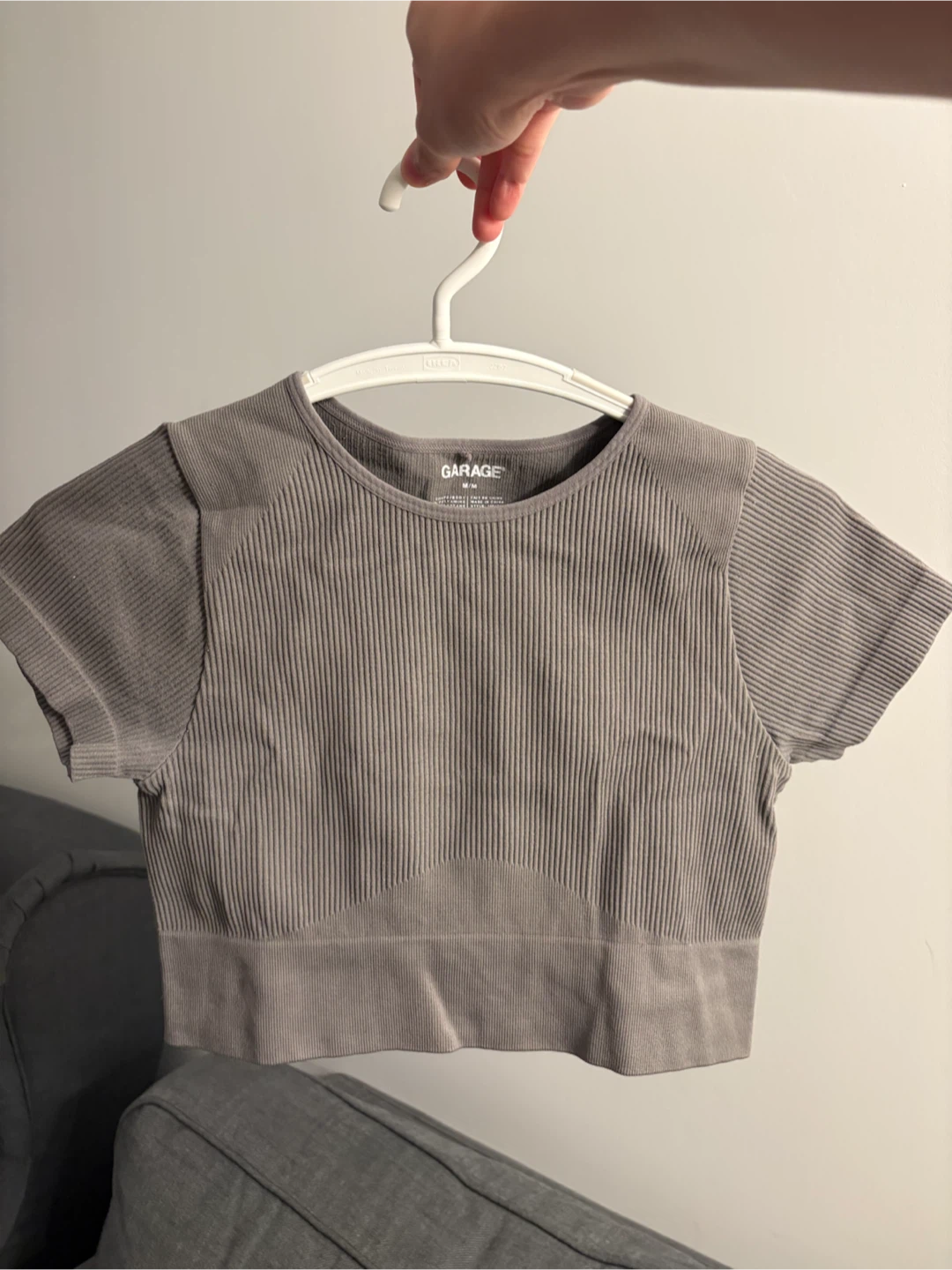 Garage ribbed cropped top