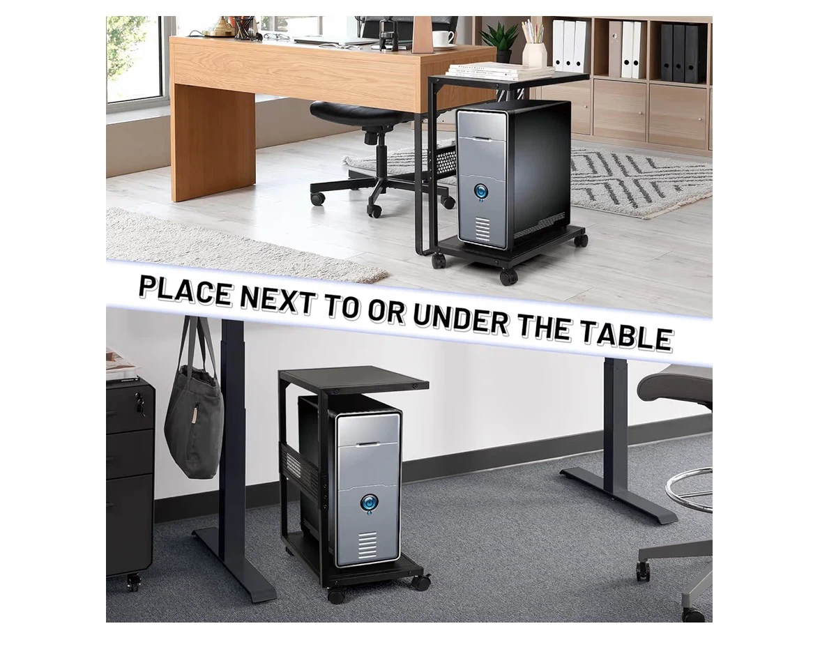 2-Tier Mobile PC Tower Stand - photo 4