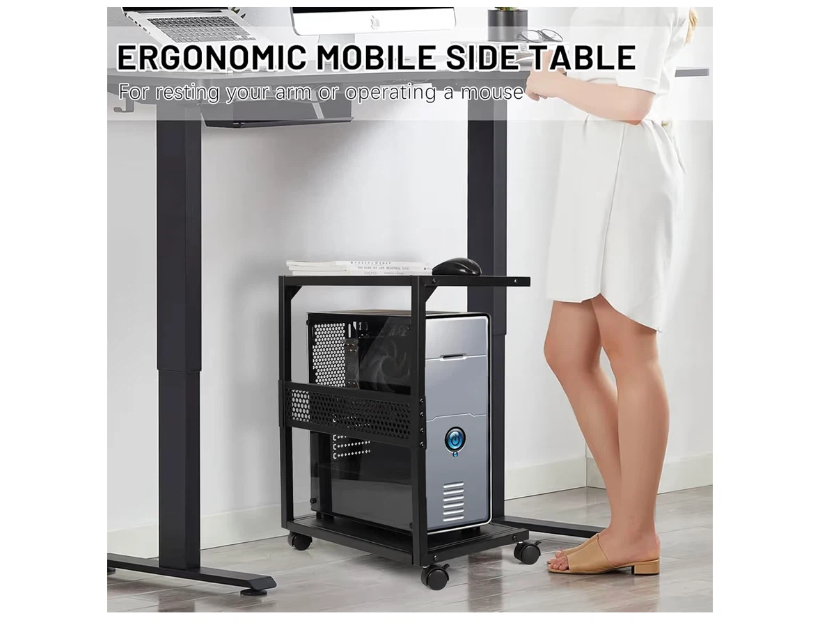 2-Tier Mobile PC Tower Stand - photo 5