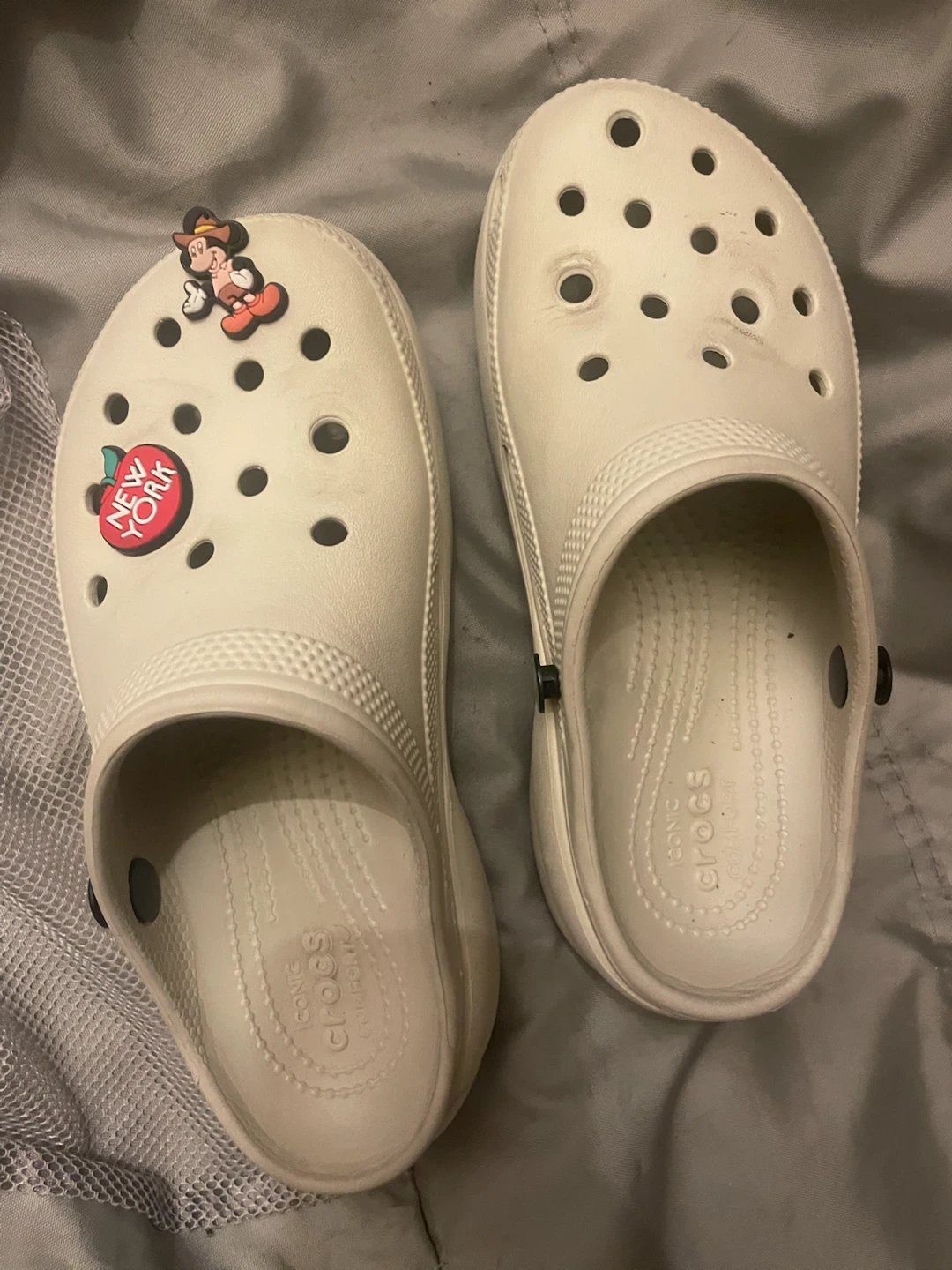 White Crocs Clogs with Jibbitz Charms