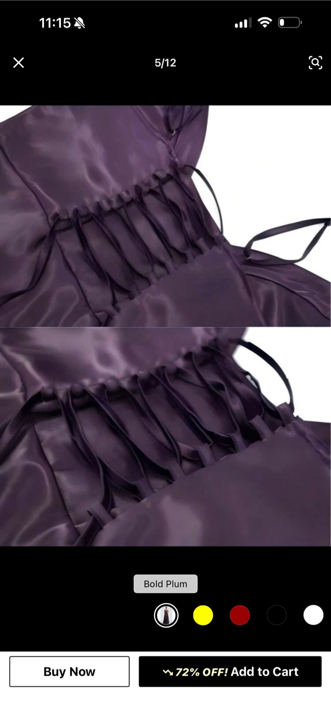 Glossy Satin Long Evening Dress in Bold Plum - photo 3