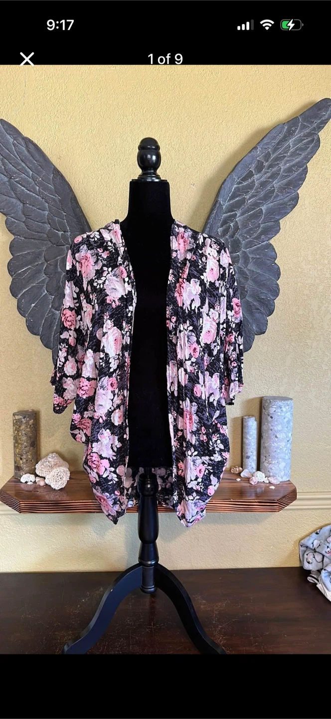 Ardene Short Sleeve Floral Cardigan