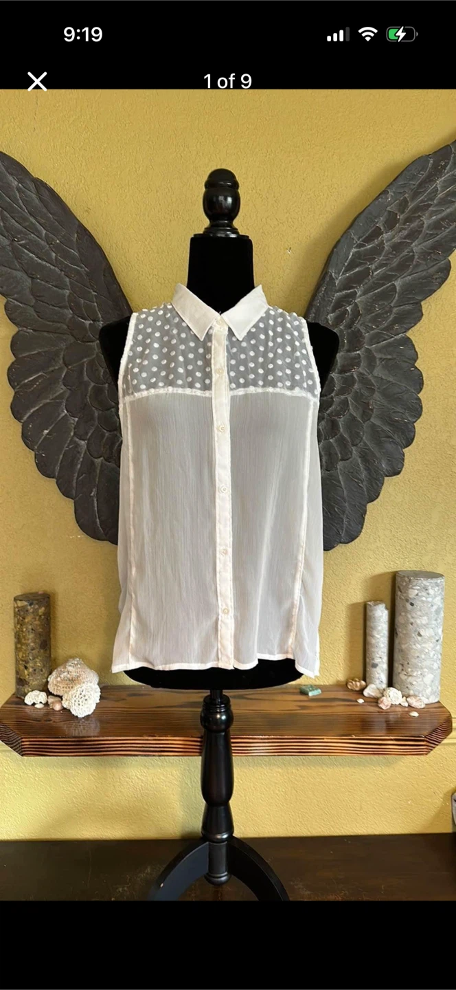 Hollister Button Down Tank Top Blouse