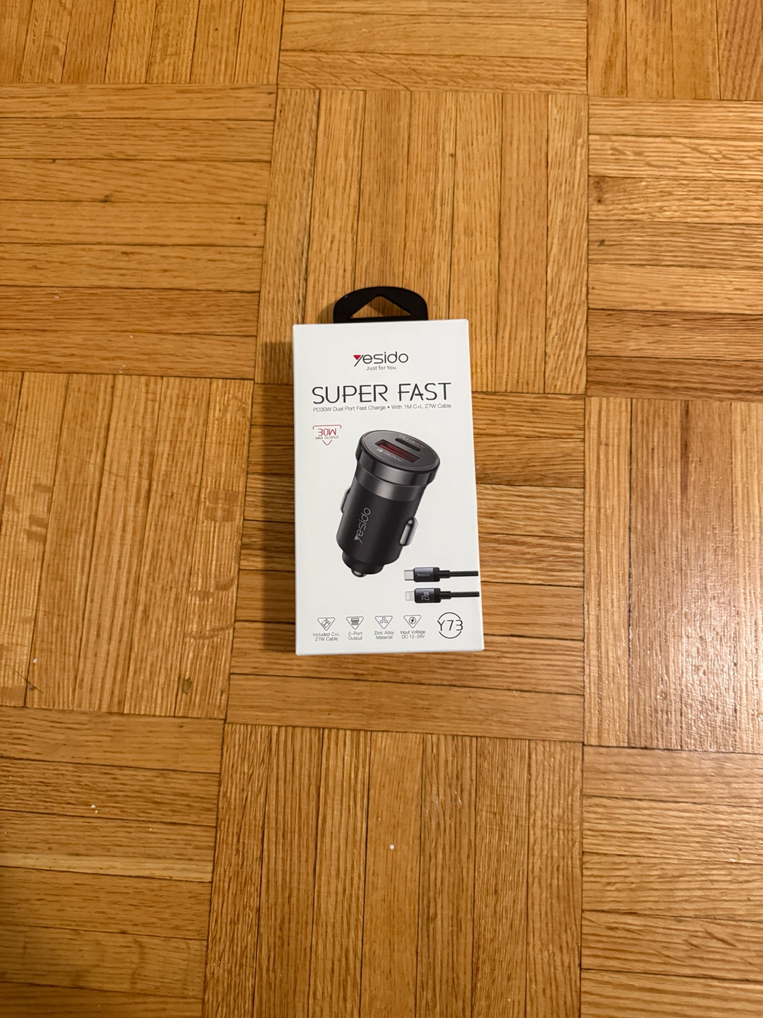 30 watts Super Fast Car Charger Set Yesido Y73 Dual USBA + C - photo 2