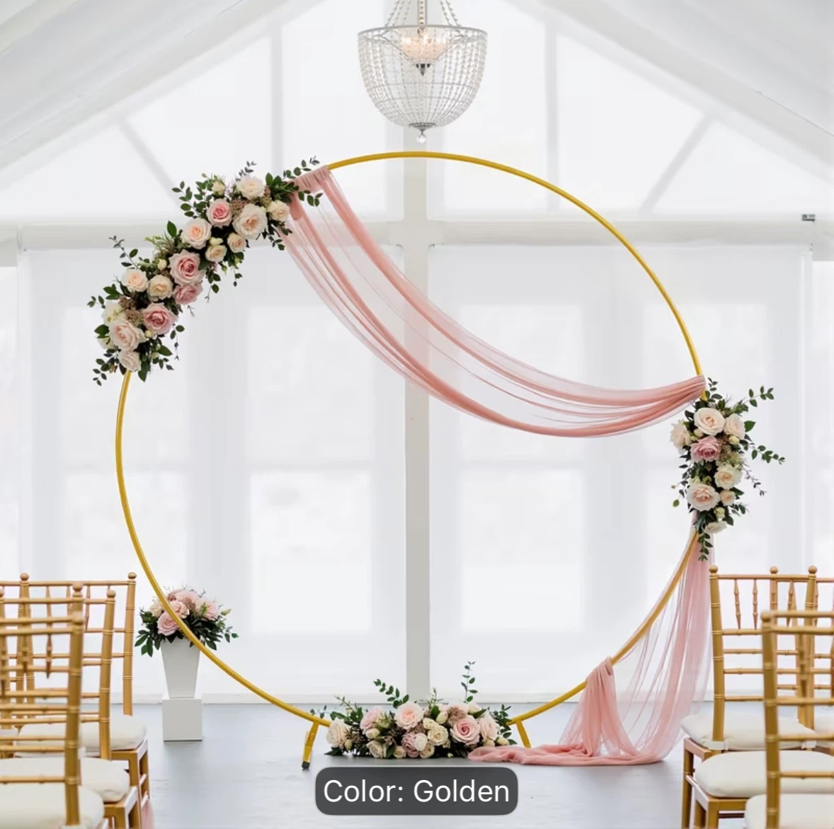 Golden Circular Backdrop Stand - photo 2