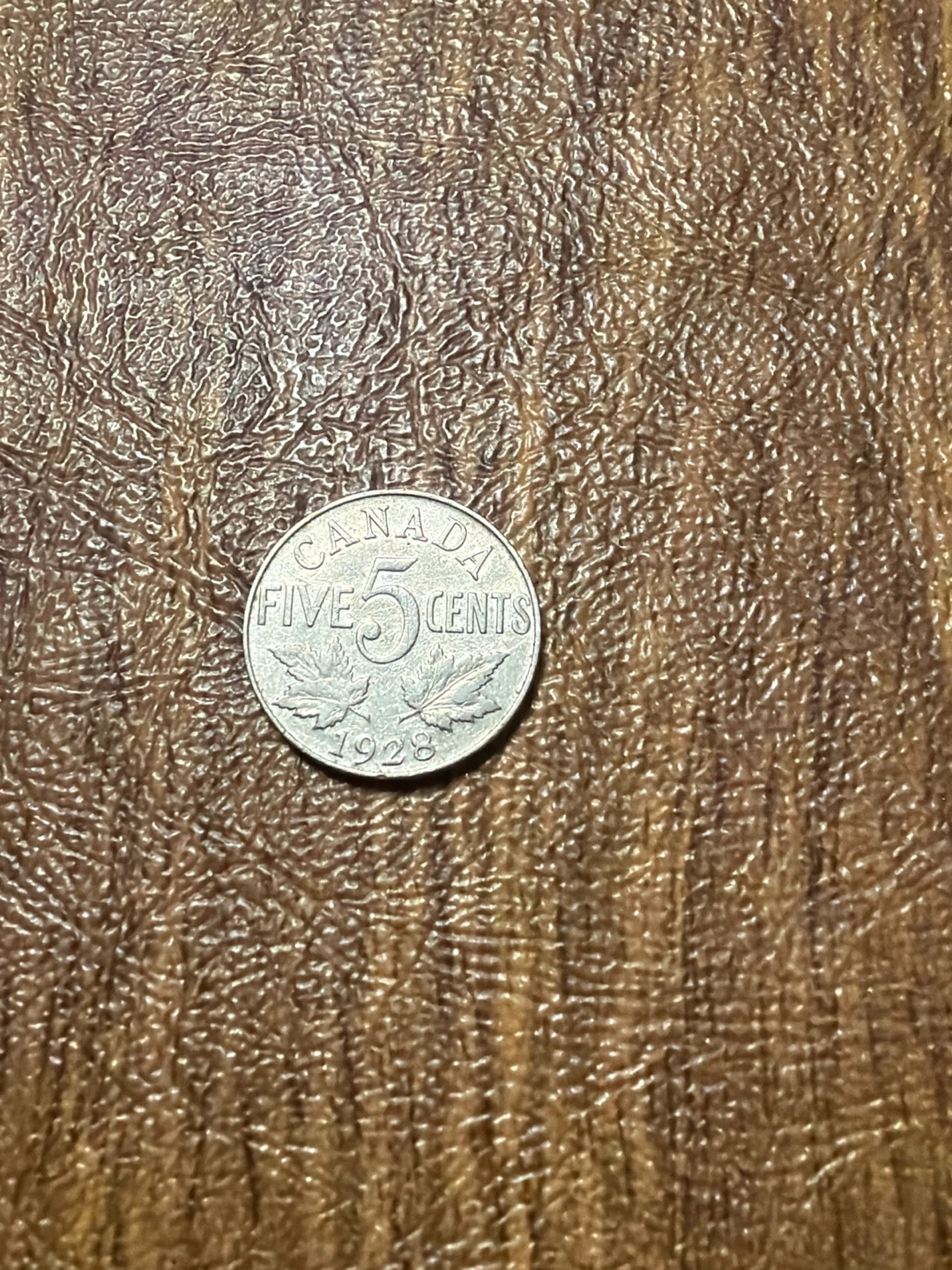 1928 Canadian Five Cents Coin