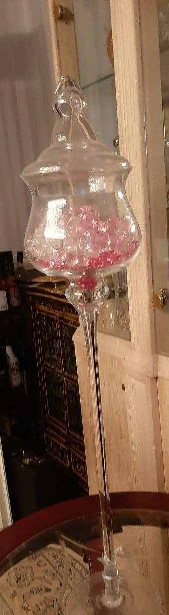 Tall Glass Decorative Jar