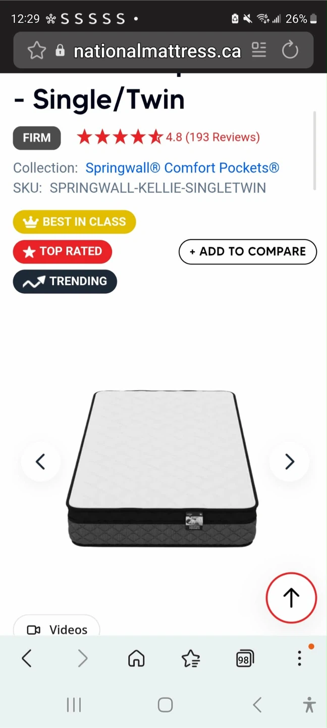 Springwall Kellie Comfort Pockets Mattress - Twin - photo 2