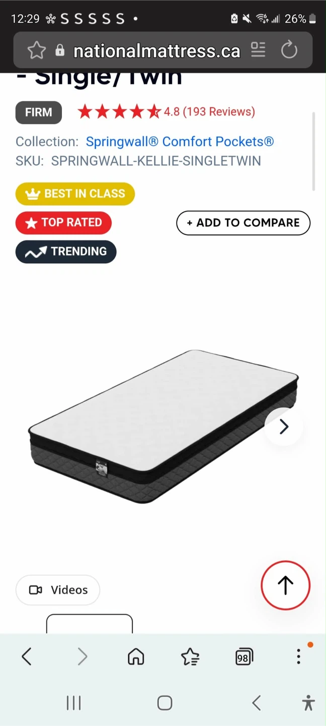 Springwall Kellie Comfort Pockets Mattress - Twin - photo 3