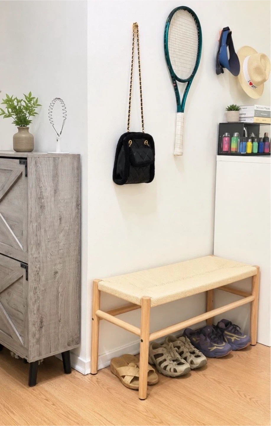 Woven Entryway Bench