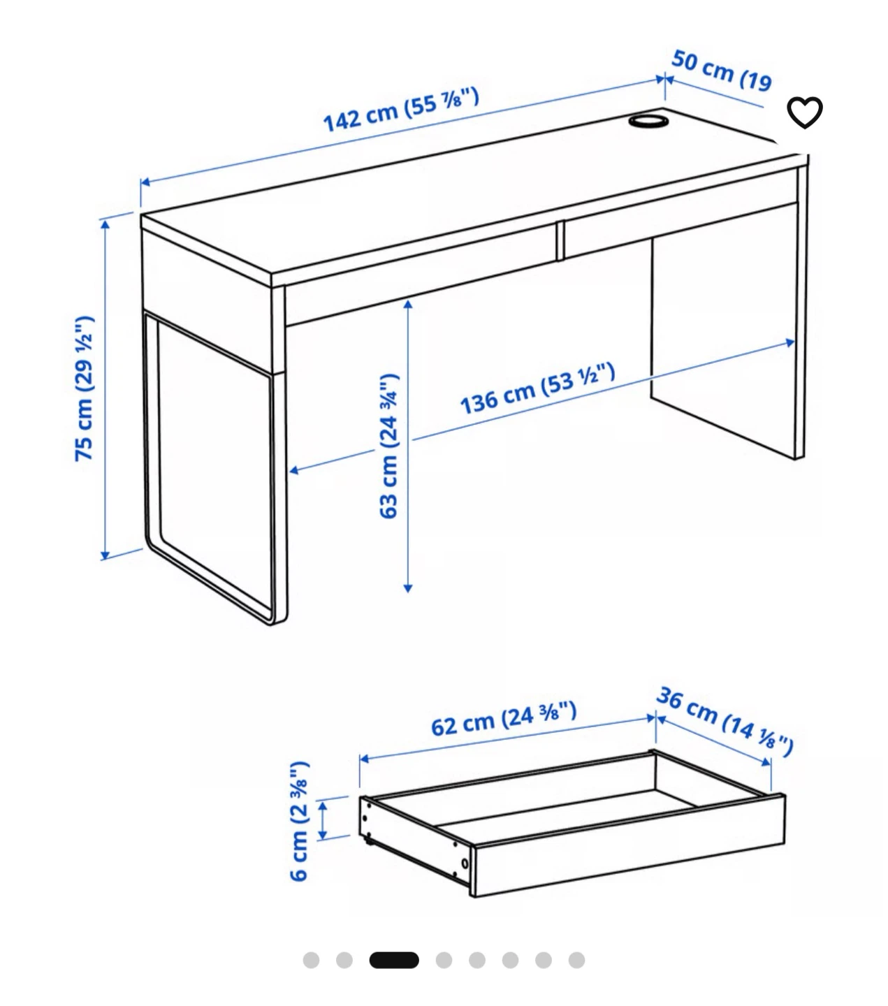 IKEA MICKE Desk, Black-Brown - photo 4