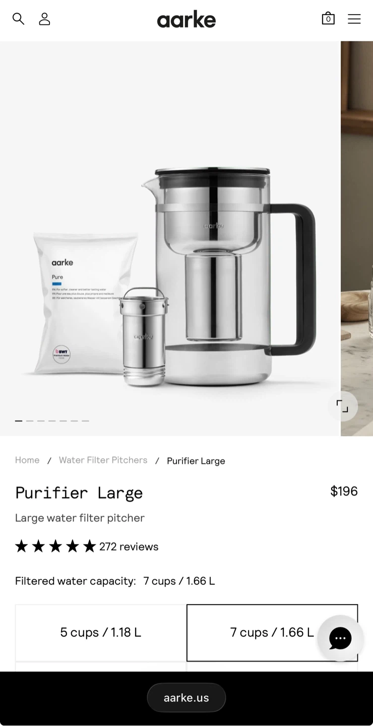 Aarke Glass Purifier Large Water Filter Pitcher - photo 3