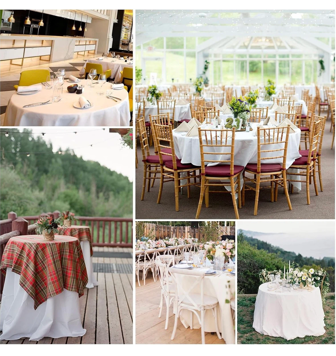 10-Pack 108-inch Round White Tablecloths - photo 5