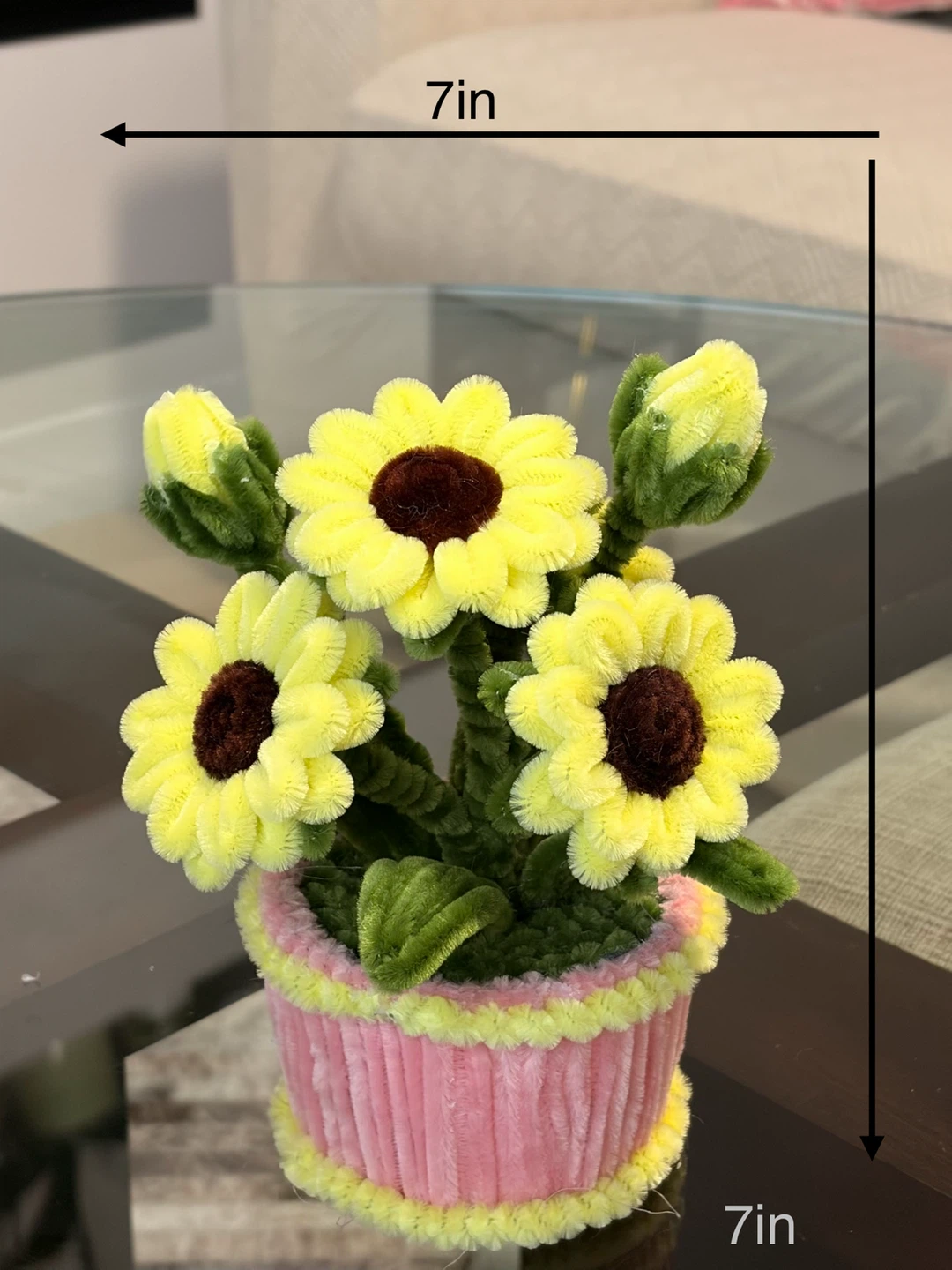 Handmade pipe cleaner sunflower plant - photo 2
